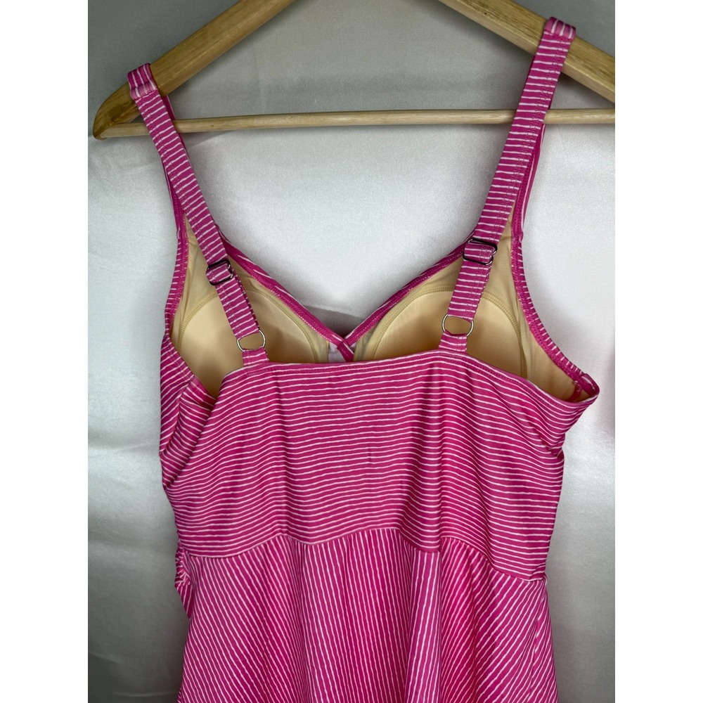 Isaac Mizrahi Live! Bridgehampton Printed Swim Dress Wavy Stripe,Reg 14 - Picture 11 of 13